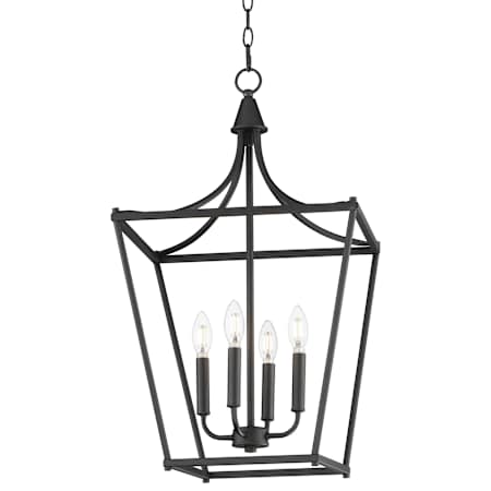 Maxim Clifton 4 Light 16" Wide Taper Candle Multi Light Pendant Black