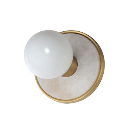 Maxim Hollywood 5" Tall Bathroom Sconce White Alabaster / Natural Aged Brass