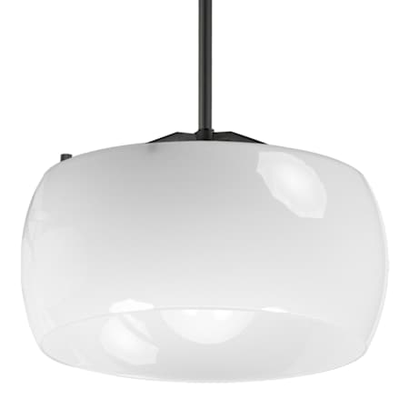 Maxim Glazed 11" Wide Pendant with Glossy White Glass Shade White / Black