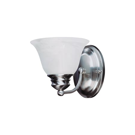 Maxim 1 Light 6.5" Tall Wall Sconce from the Malaga Collection Satin Nickel / Marble