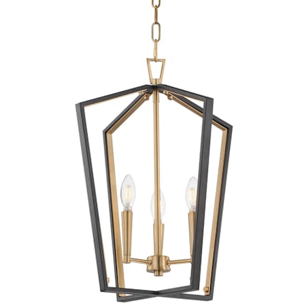 Maxim Melrose 3 Light 16" Wide Taper Candle Multi Light Pendant Black / Natural Aged Brass
