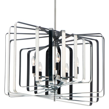 Maxim Radial 5 Light 30" Wide Drum Style Taper Candle Chandelier Polished Nickel / Black