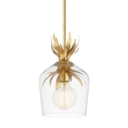 Maxim Paloma 8" Wide Mini Pendant Gold Leaf