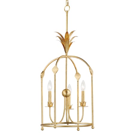 Maxim Paloma 3 Light 15" Wide Taper Candle Pendant Gold Leaf