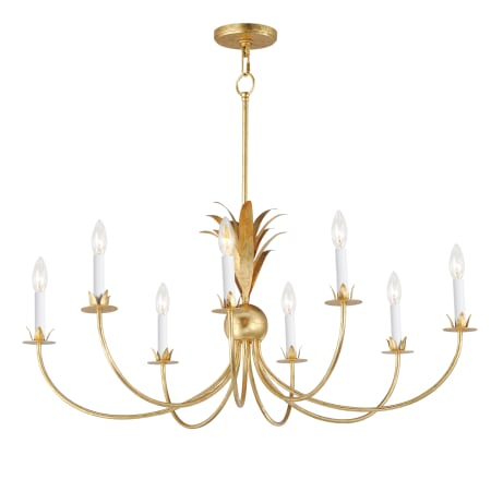 Maxim Paloma 8 Light 36" Wide Taper Candle Style Chandelier Gold Leaf