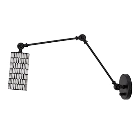 Maxim Shaka 13" Tall Wall Sconce with Hammered Metal Shade Black / White