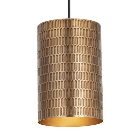 Maxim Shaka 8" Wide Mini Pendant with Hammered Metal Shade Weathered Brass