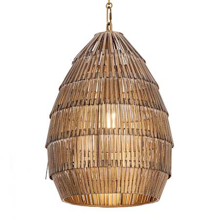 Maxim Gilda 14" Wide Pendant with Hand-Strung Metal Shade Antique Brass