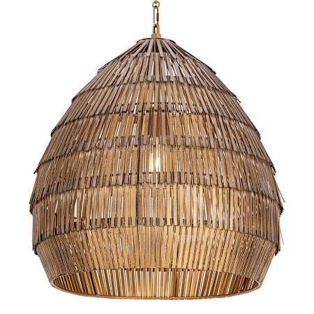 Maxim Gilda 19" Wide Pendant with Hand-Strung Metal Shade Antique Brass