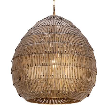 Maxim Gilda 24" Wide Pendant with Hand-Strung Metal Shade Antique Brass