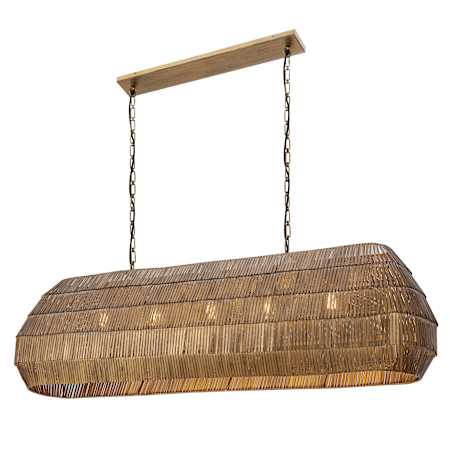 Maxim Gilda 5 Light 59" Wide Linear Pendant Antique Brass