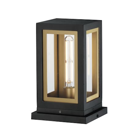 Maxim Neoclass 12" Tall Post Light Black / Gold / Clear