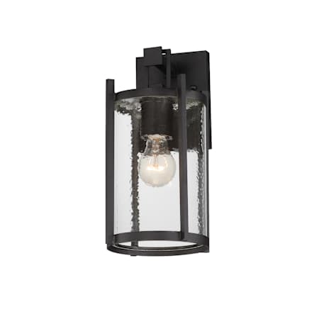 Maxim Belfry 13" Tall Outdoor Wall Sconce with Clear, Hammered Glass Shade Black