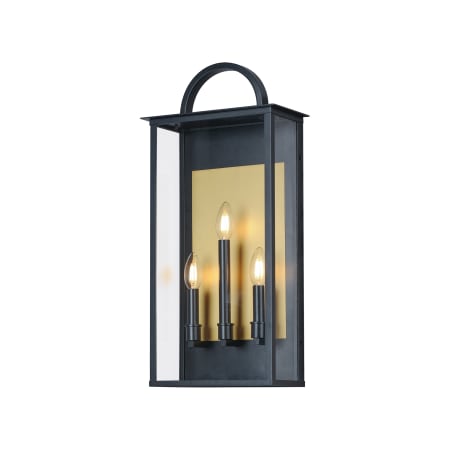 Maxim Manchester 3 Light 24" Tall Outdoor Wall Sconce Black