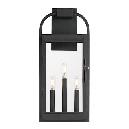 Maxim Bonham 3 Light 21" Tall Outdoor Wall Sconce Black