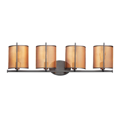 Maxim Caspian 4 Light 37" Wide Bathroom Vanity Light Oil Rubbed Bronze / Antique Brass