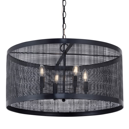 Maxim Hatcher 4 Light 24" Wide Cage Pendant Black