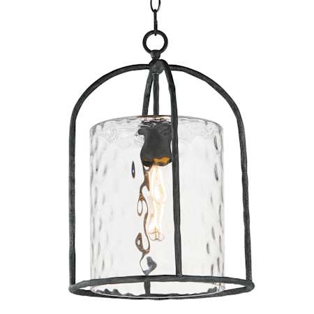 Maxim Del Mar 13" Wide Outdoor Pendant with Clear, Water Glass Shade Blacksmith