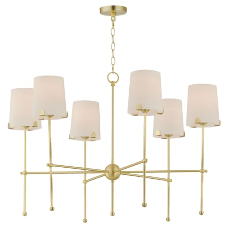 Maxim Huntington 6 Light 34" Wide Chandelier Satin Brass