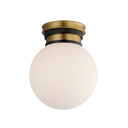 Maxim San Simeon 8" Wide LED Flush Mount Globe Ceiling Fixture Black / Natural Aged Brass