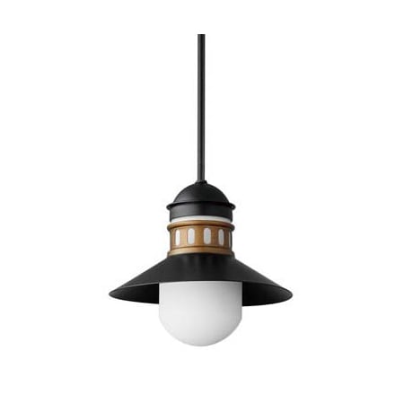 Maxim Admiralty 12" Wide Semi-flush Outdoor Ceiling Fixture Black / Antique Brass