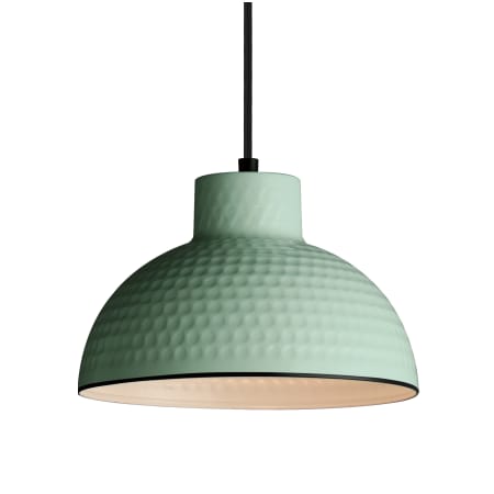 Maxim Rockport 10" Wide Mini Pendant with Hammered Metal Shade Sage Green