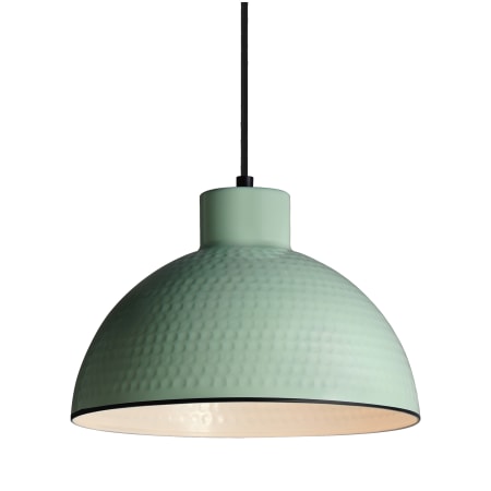 Maxim Rockport 12" Wide Pendant with Hammered Metal Shade Sage Green