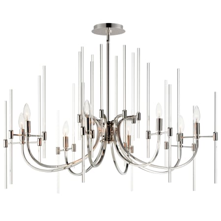 Maxim Divine 8 Light 38" Wide Taper Candle Style Chandelier Polished Nickel