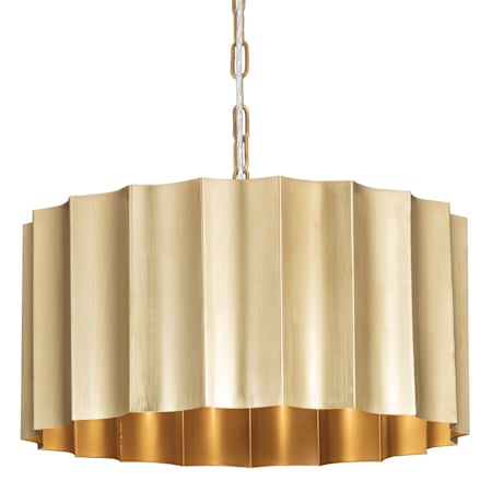 Maxim Allegra 18" Wide Pendant with Scalloped Metal Shade Weathered Brass