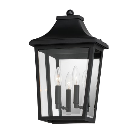 Maxim Sutton 2 Light 17" Tall Outdoor Wall Sconce with Clear Glass Shade Black