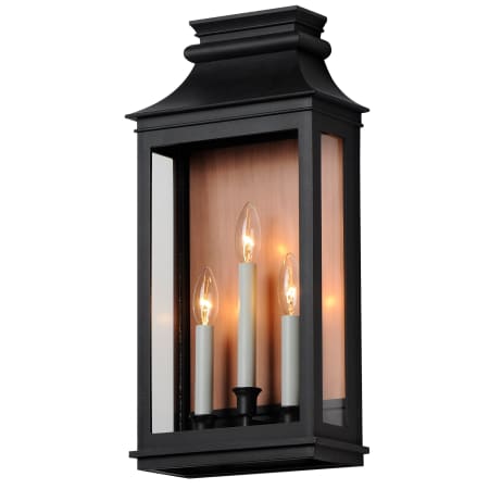 Maxim Savannah 3 Light 22" Tall Outdoor Wall Sconce with Clear Glass Shade Antique Copper / Black Oxide