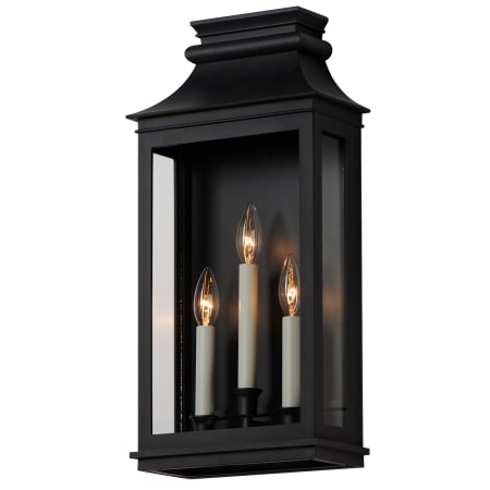 Maxim Savannah 3 Light 22" Tall Outdoor Wall Sconce with Clear Glass Shade Black Oxide