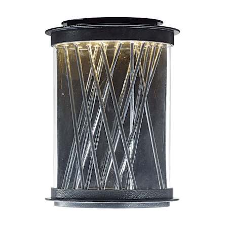 Maxim Bedazzle 14" LED Wall Sconce Texture Ebony / Polished Chrome