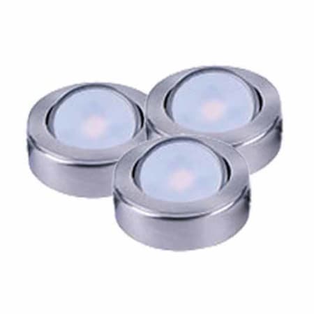 Maxim CounterMax (3) Single Light 2 3/4" Wide LED Puck Lights Satin Nickel