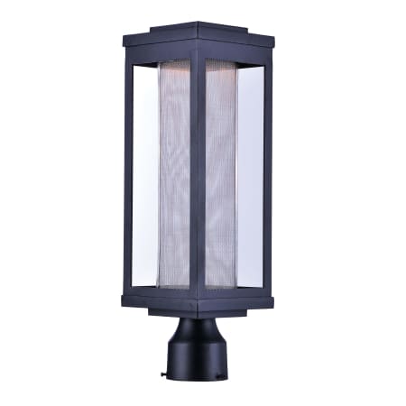 Maxim Salon Single Light 19-1/2" High Integrated LED Outdoor Post Light with Clear Ribbed Glass Shade Black / Metal Shade
