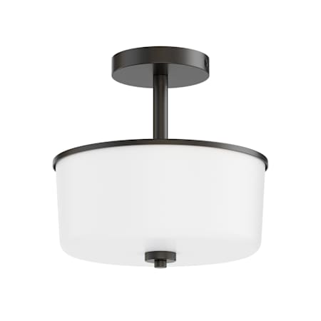 Maxim Fuller 2 Light 11" Wide Semi-Flush Drum Ceiling Fixture Black