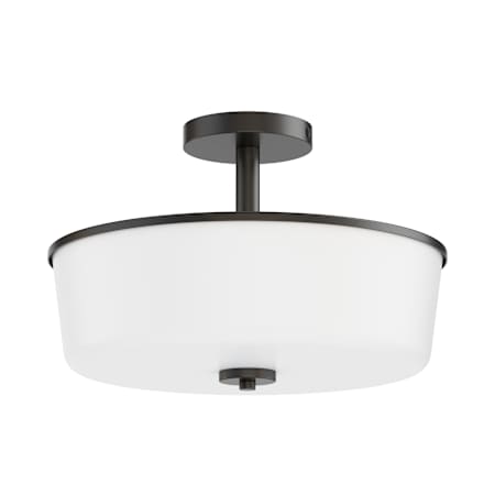 Maxim Fuller 3 Light 15" Wide Semi-Flush Drum Ceiling Fixture Black