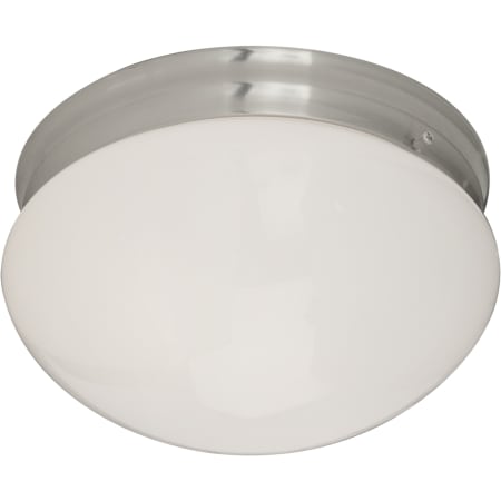 Maxim Essentials 9" Wide 2 Light Ceiling Light Satin Nickel / White Glass