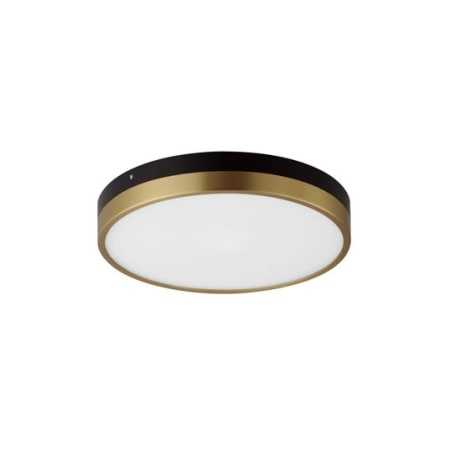 Maxim Dapper 12" Wide LED Flush Mount Drum Ceiling Fixture Black / Antique Brass