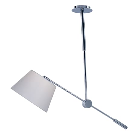 Maxim Hotel 1 Light 12" Wide LED Pendant with Tapered Fabric Shade Polished Chrome