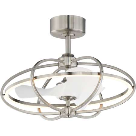 Maxim Corona Fan 21-3/4" 3 Blade Smart LED Outdoor Ceiling Fan with Remote Control Satin Nickel