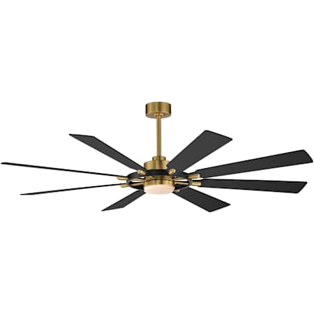 Maxim Helm 72" 8 Blade Indoor LED Ceiling Fan Black / Natural Aged Brass