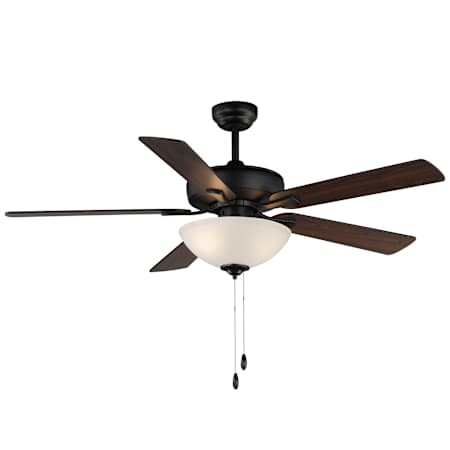 Maxim Super-Max 52" 5 Blade LED Indoor Ceiling Fan with Remote Control Black / Satin White
