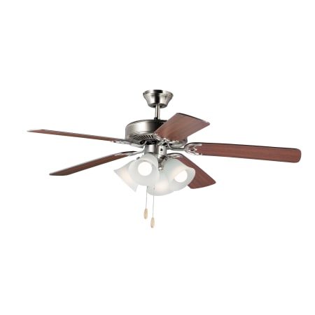 Maxim Basic-Max 52" 5 Blade Indoor Ceiling Fan - Light Kit Included Satin Nickel / Walnut / Pecan