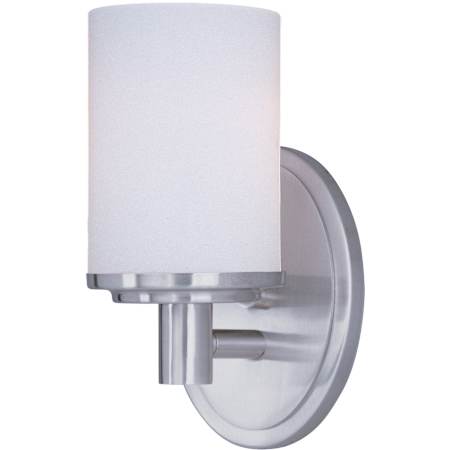 Maxim Cylinder 4" Wide Bath Light Satin Nickel / Satin White Glass