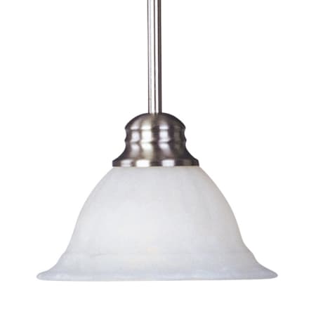Maxim Marin 7" Wide Single Light Pendant Satin Nickel / Marble Glass