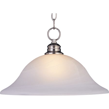 Maxim Essentials - 9106x Single Light 16" Wide Pendant Satin Nickel / Marble Glass