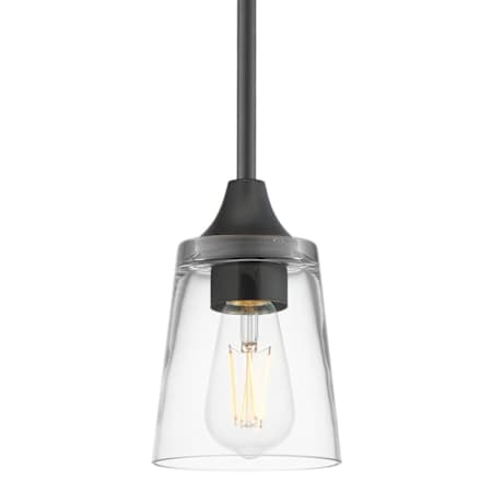 Maxim Hudson 5" Wide Mini Pendant Black / Clear