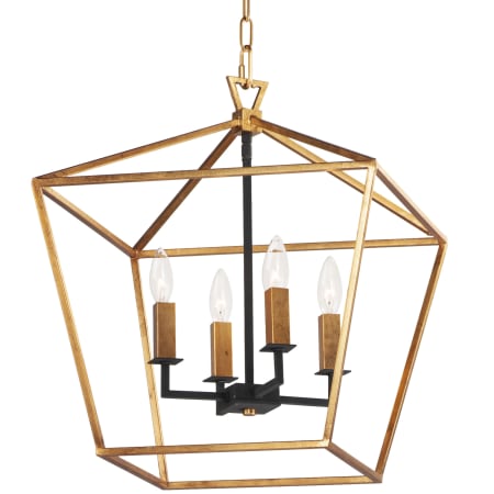 Maxim Abode 4 Light 18" Wide Pendant Gold Leaf / Textured Black