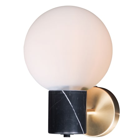 Maxim Vesper Single Light 12" Wall Sconce with Black Marble Accent Satin Brass / Black